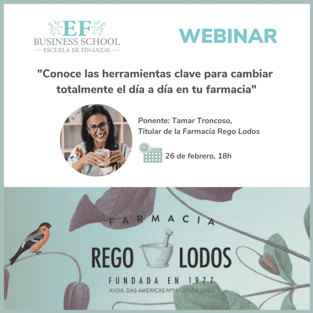 Ponente tamar troncoso titular de la farmacia rego lodos · ef Business School · Oleiros A Coruña
